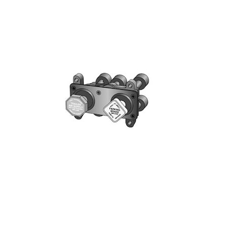 Haldex Valve, Dash Control, Brake, Manifold, Horizontal Mount, 1/4-20 Well Nuts In Body KN20611